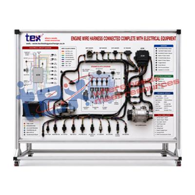 Engine wire harness connected complete with electrical equipment