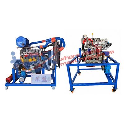 Cut section of 4- and 6-cylinder diesel engine with moving condition
