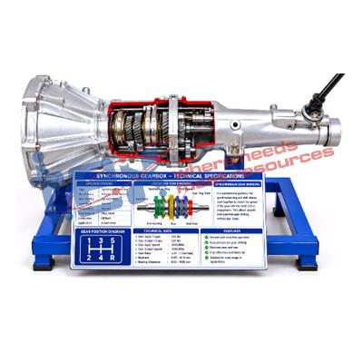 Cut section model of synchronous gear box working