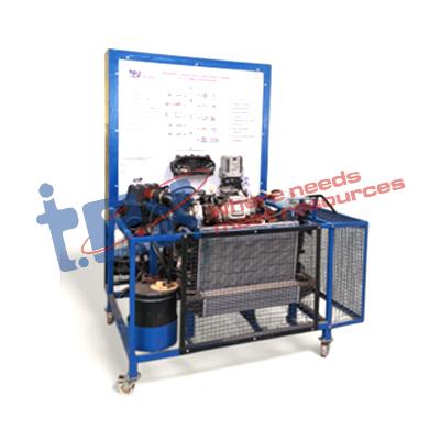 Four stroke multi cylinder diesel engine in working condition